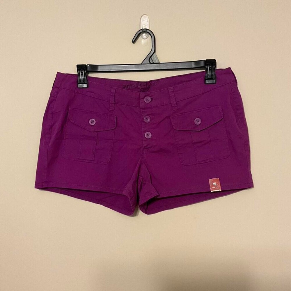 Arizona‎ Jean Co Shorts Womens 5 Purple Button Fly Cargo Pockets Juniors New